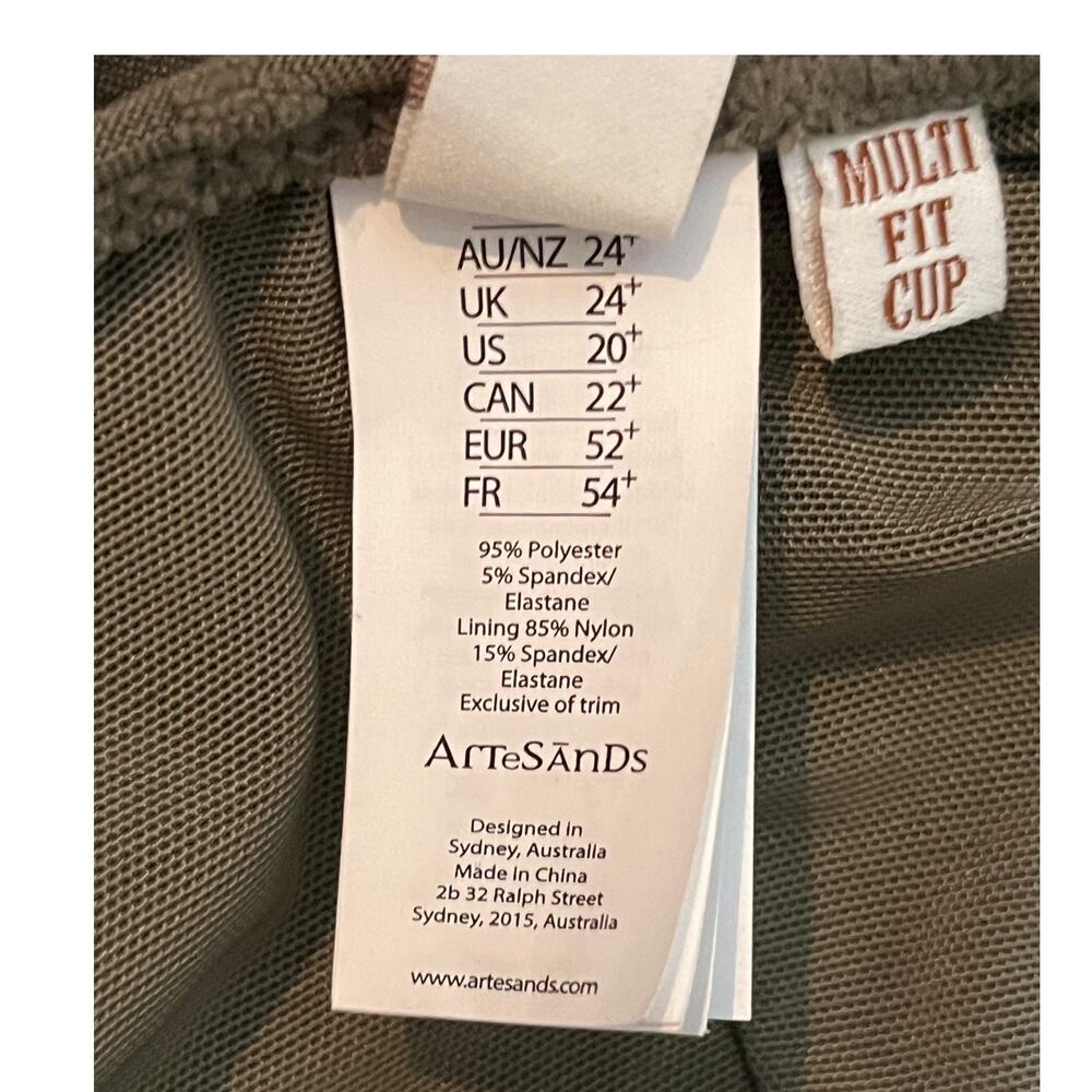 Artesands bathing suit ruffle one-piece swimsuit olive size 20 - Picture 4 of 7